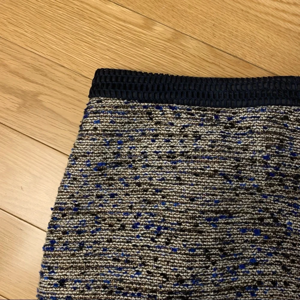 J. Crew Metallic Tweed Zipper Mini Skirt 0
